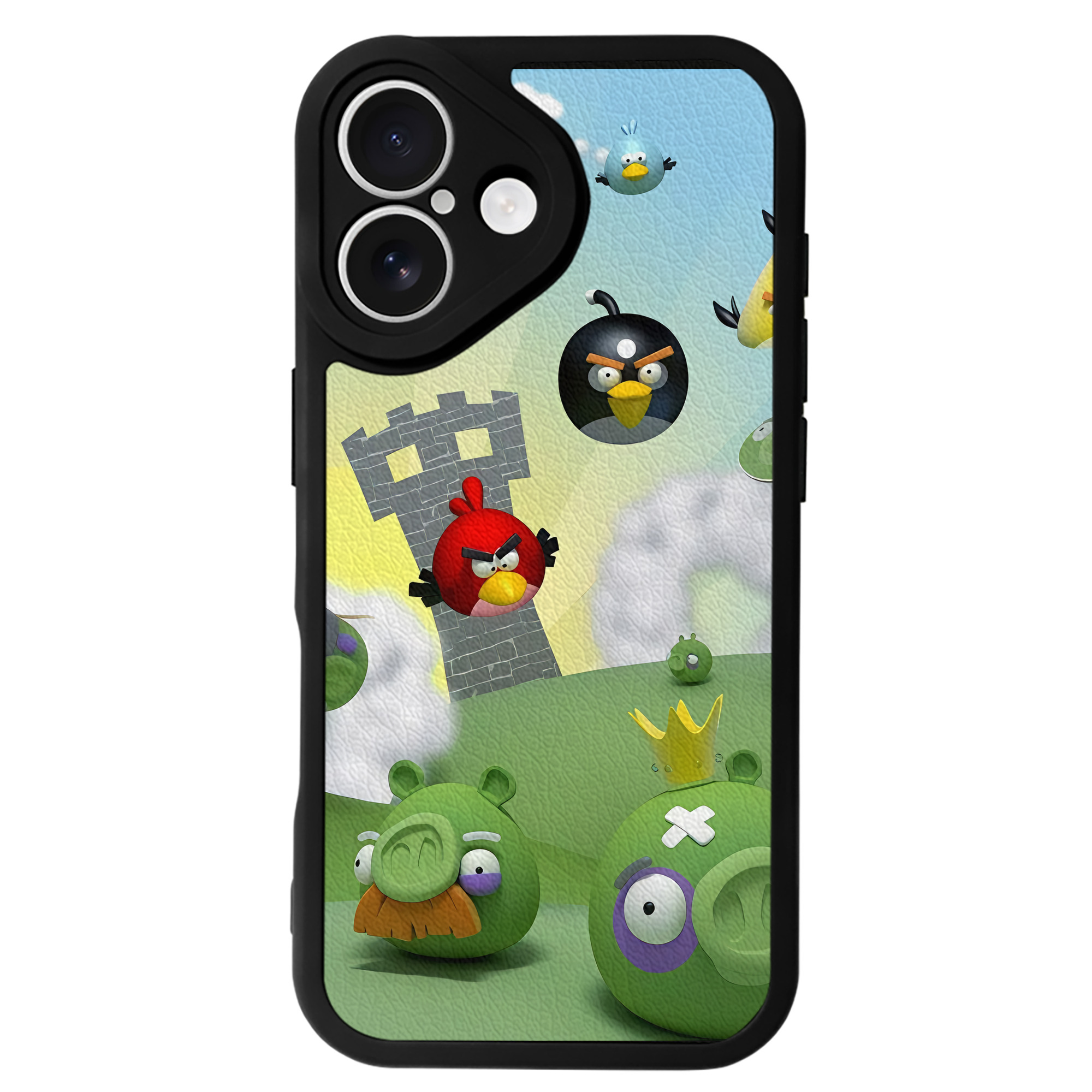 （画像用） Angry Birds アングリーバード 【iPhone 16シリーズ対応】シリコンスマホケース（レザー調） 材質：シリコン